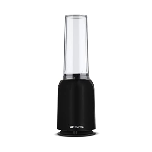 CREATE/MOI SLIM/Batidora de Vaso negra/Batidora personal para Smoothies y Batidos, 230 W, Individual, Portátil, Cuchillas de Acero Inoxidable, 230W, Libre de BPA