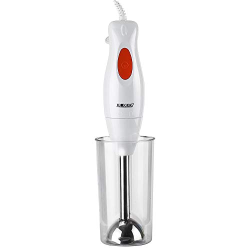 Batidora De Mano Set, Licuadora De Inmersión Eléctrica Profesional, Con Vaso De Precipitados, Hoja De Acero Inoxidable, Máquina De Suplemento Alimenticio 300W Blanco