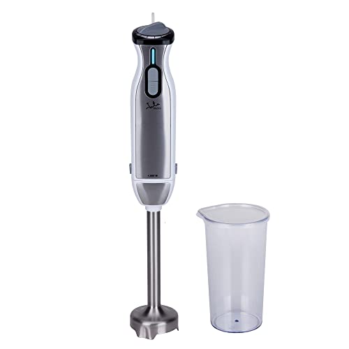 Jata BT185 Batidora de Mano 1000 W, Incluye Vaso Medidor 600 ml, Doble cuchilla titanium, Regulador electrónico de velocidad, Pie de acero Inoxidable desmontable