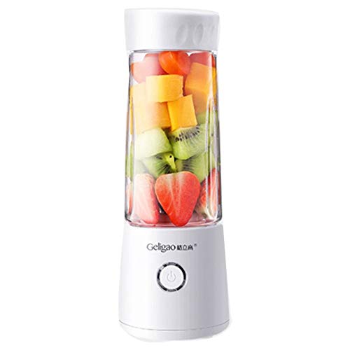 Licuadora portátil, licuadora de batidos personal, sin cable, mini licuadora de 400 ml USB recargable pequeño jugo mezclador portátil, jugo vidrio batidos inalámbrico