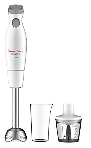 Moulinex DD4521 Easychef - Batidora de inmersión 2 en 1 con vaso de 800 ml y accesorio picadora de 500 ml, 2 ajustes de velocidad, fácil de limpiar, potencia de 450 W