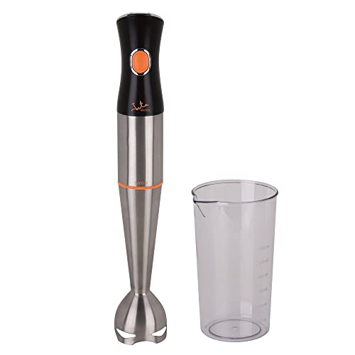 Jata BT176 - Batidora de mano de 1.000 W, Pie de acero inoxidable desmontable, Doble cuchilla de acero inox de gran solidez, Pulsador de potencia, Incluye vaso medidor de 600 ml