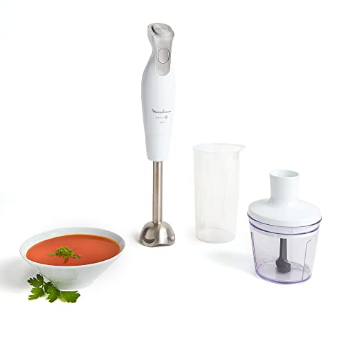 Moulinex Dailychef DD5521 - batidora brazo 2 en 1, 2 velocidades, batidora de mano fácil de usar, picadora 500 ml, vaso medidor 800 ml, piezas aptas para lavavajillas