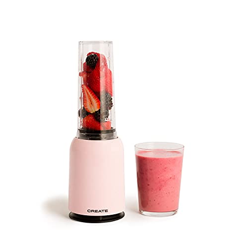 CREATE/MOI SLIM/Batidora de Vaso Rosa/Batidora personal para Smoothies y Batidos, 230 W, Individual, Portátil, Cuchillas de Acero Inoxidable, 230W, Libre de BPA