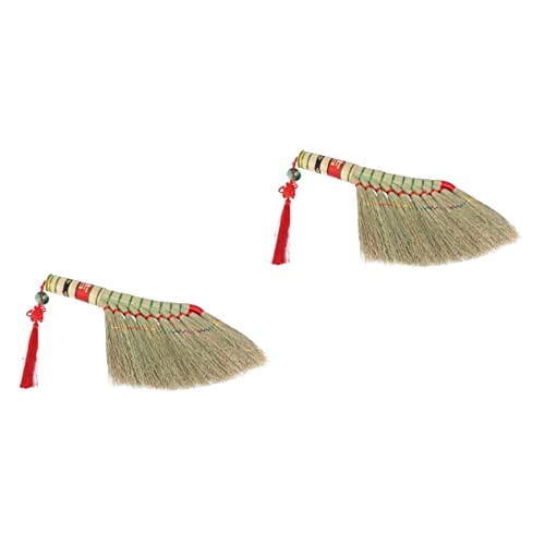 YARNOW 2 Uds De Plumeros De Sofá De Pavo Artesanales Batidor De Cerdas Brujas Antiguas Hogar Sin Barrer Teclado Natural Antiguo Escobas De La Suerte Hechas A Mano Rústicas