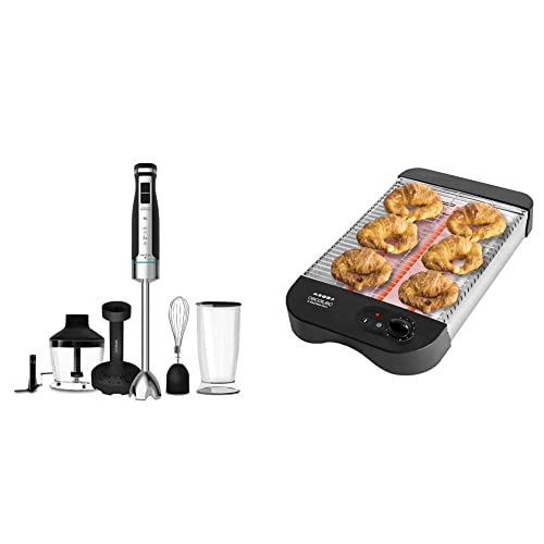 Cecotec Batidora de Mano PowerGear 1500 XL Mash Pro, 1500 W de Potencia, pie XL extralargo, Cuchillas X-Blades con Titanio & Tostador Plano Horizontal Turbo EasyToast Basic