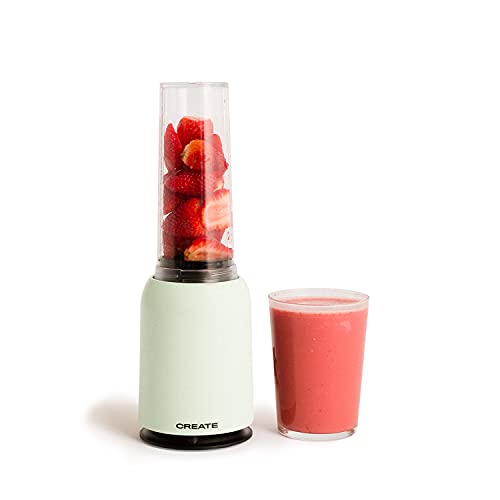 CREATE/MOI SLIM/Batidora de Vaso verde/Batidora personal para Smoothies y Batidos, 230 W, Individual, Portátil, Cuchillas de Acero Inoxidable, 230W, Libre de BPA