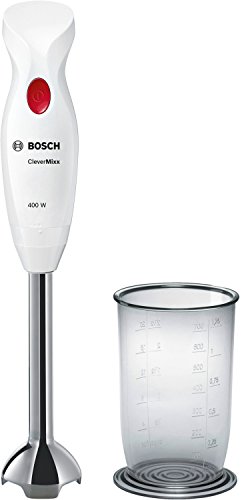 Bosch MSM24100 Batidora de inmersión 400W Acero inoxidable, Color blanco - Licuadora (Batidora de inmersión, Acero inoxidable, Blanco, 1,2 m, De plástico, Acero inoxidable, De plástico, Acero inoxidable)