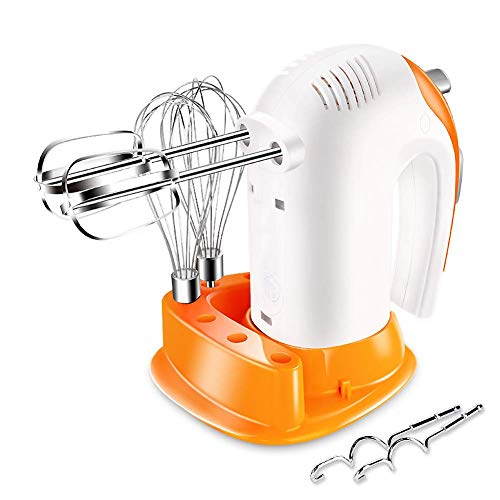 Mini batidor de huevos de mano, batidadores de mano eléctricos for cocinas antiguas batidor automáticas 300W mezclador de mano de alta potencia de alta potencia Ajustes de 5 velocidades-blanco fengong