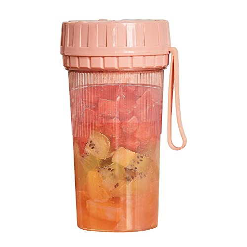 Licuadora Portátil,Mini Batidora Portatil Smoothie para Verduras y Frutas,300ml Eléctrica Personal Licuadora Recargable USB,Acero Inoxidable 4 Cuchillas,para Familia,Oficina,Viajes y Deportes(Rosa)