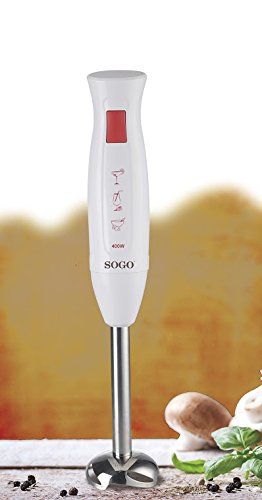 SOGO - Batidora de Mano eléctrica, 400W, BAT-SS-14220, Color Blanco y Rojo