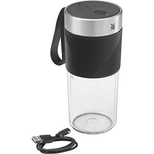 WMF Kitchen Minis Mix on the Go 300 ml, minibatidora para llevar, batidora USB, batidora personal recargable, licuadora portátil para batidos, Cromargan