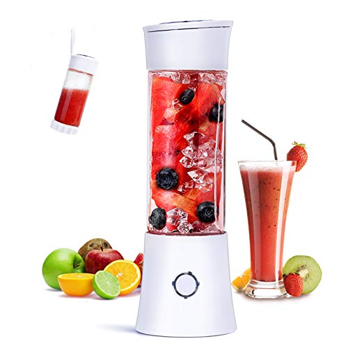 Batidora de Vaso Individuales, Fityou Mini Licuadora Portátil con 6 Cuchillas 480ML Juicer Smoothie Maker USB Recargable Batidoras de Vaso para Fruta, Verdura, Smoothies, Milkshake