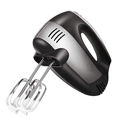 Batidor de huevos de mano de alta resistencia, mezcladores de mano eléctricos de alta potencia antigua for cocina batidor automático de 5 velocidades Ajustes de 5 velocidades de acero inoxidable Batid