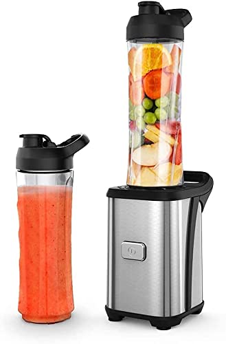 Batidora de Vaso Individual 350W, Licuadora Portátil con 2 Botellas de 600 ml, sin BPA, 4 Cuchillas de Acero Inoxidable, 25,000 r/min, Smoothie Maker Portatile para Smoothies, Frutas y Verduras