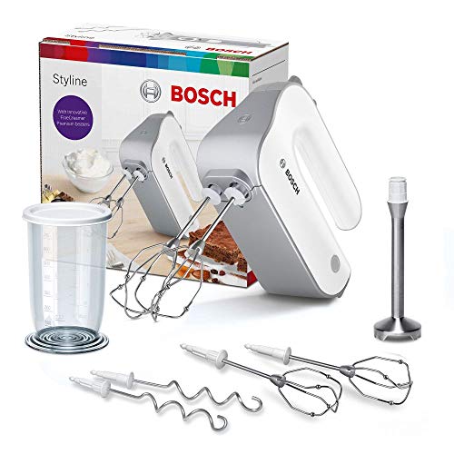 Bosch MFQ4075DE - Batidora (Batidora de mano, Plata, Blanco, Batir, Mezcla, 1,4 m, De plástico, 550 W)